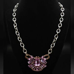 Vintage Amethyst glass necklace. Art Deco style necklace.